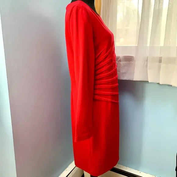 Tribal Red Long Sleeve Dress Size 10 - Picture 4 of 6